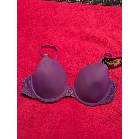 Maidenform Sweet Nothings Purple T-Shirt Bra Lace Trim Style SN1321 38B NWT - Picture 1 of 9